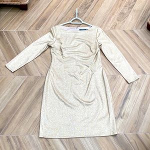 Lauren Ralph Lauren Gold Sparkle Dress. Size 16.